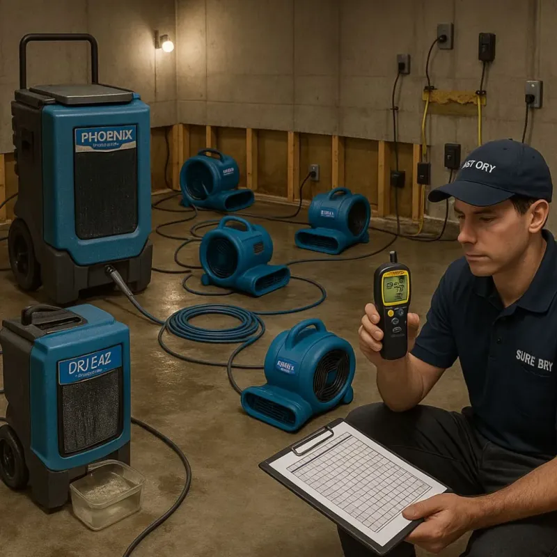 Structural Drying and Dehumidification process in Otsego, MI